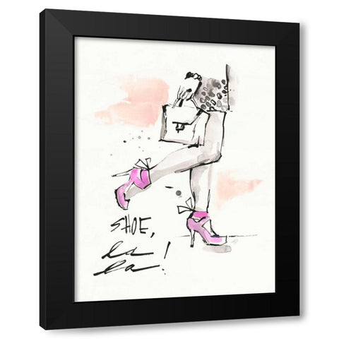 Shoes la la Black Modern Wood Framed Art Print with Double Matting by Swartz, Megan