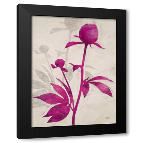First Peony 1 Black Modern Wood Framed Art Print by IVO