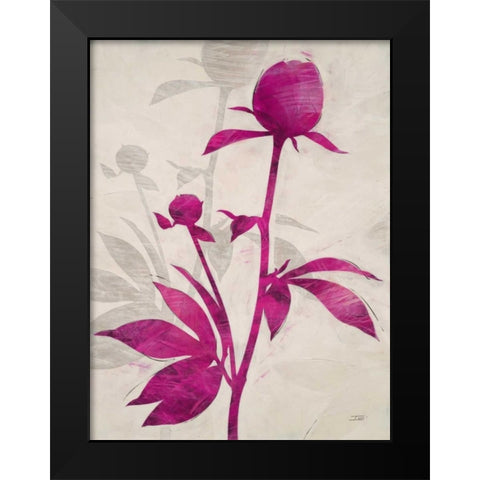First Peony 1 Black Modern Wood Framed Art Print by IVO