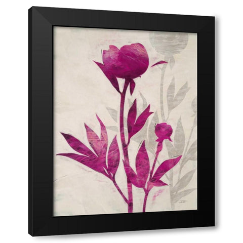 First Peony 2 Black Modern Wood Framed Art Print by IVO