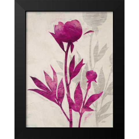 First Peony 2 Black Modern Wood Framed Art Print by IVO