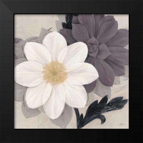 Blossom and Succulent White Black Modern Wood Framed Art Print by Stoyanov, Ivo