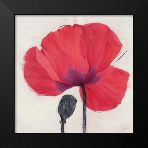 Joyous Poppy Black Modern Wood Framed Art Print by Stoyanov, Ivo