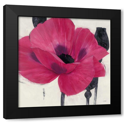 Elated Poppy Black Modern Wood Framed Art Print with Double Matting by Stoyanov, Ivo
