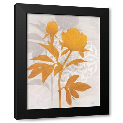 Amber Peony 1 Black Modern Wood Framed Art Print by Stoyanov, Ivo
