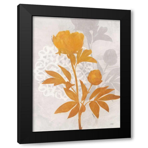 Amber Peony 2 Black Modern Wood Framed Art Print by Stoyanov, Ivo