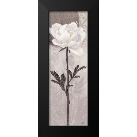 Elegant Bloom 1 Black Modern Wood Framed Art Print by Stoyanov