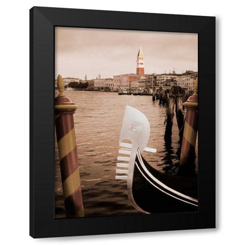 Grand Canal Gondola Black Modern Wood Framed Art Print with Double Matting by Greenwood, Michael