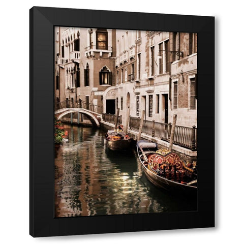 Venice Romance Black Modern Wood Framed Art Print with Double Matting by Greenwood, Michael