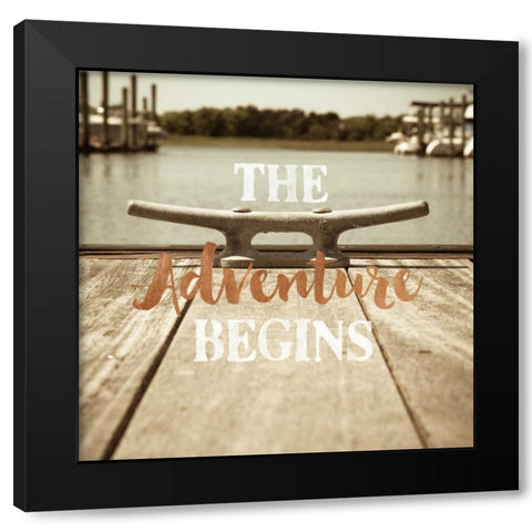 The Adventure Begins Black Modern Wood Framed Art Print by Semenza, Marlana