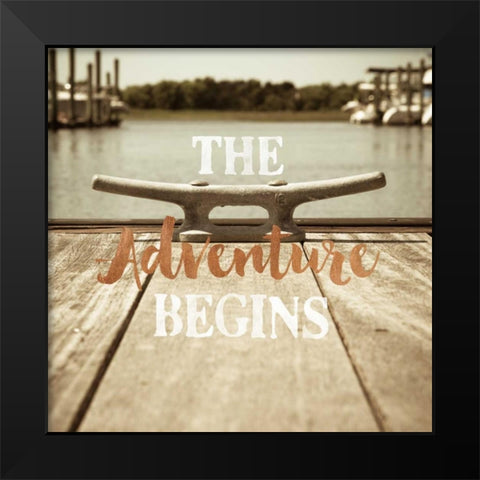The Adventure Begins Black Modern Wood Framed Art Print by Semenza, Marlana