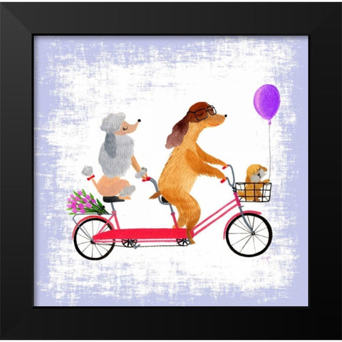 Barks and Bikes Black Modern Wood Framed Art Print by Lings Workshop
