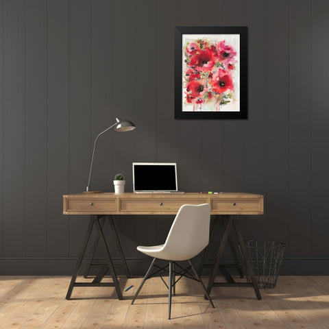 Transcendent Poppies Black Modern Wood Framed Art Print by Johannesson, Karin