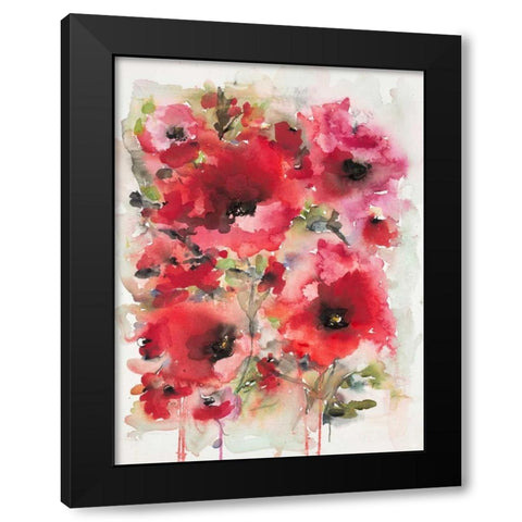 Transcendent Poppies Black Modern Wood Framed Art Print by Johannesson, Karin