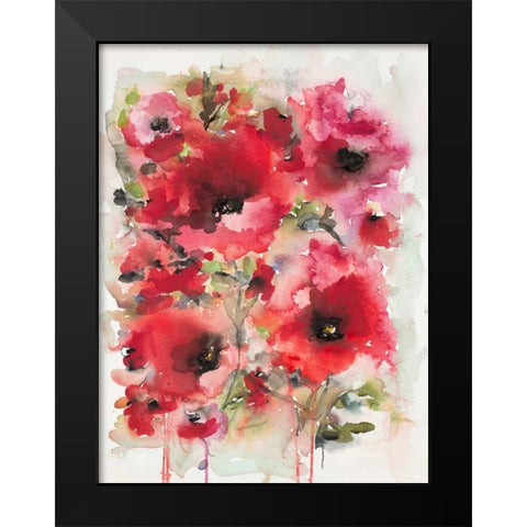 Transcendent Poppies Black Modern Wood Framed Art Print by Johannesson, Karin
