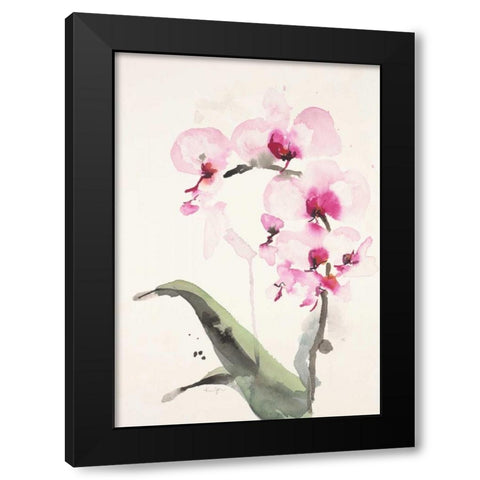 Morning Orchid  Black Modern Wood Framed Art Print by Johannesson, Karen