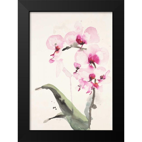 Morning Orchid  Black Modern Wood Framed Art Print by Johannesson, Karen