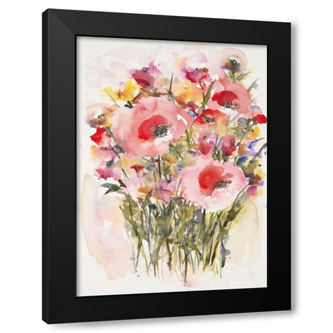 Karins Garden 4 Black Modern Wood Framed Art Print by Johannesson, Karin