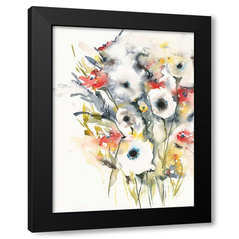 Flowering Black Modern Wood Framed Art Print with Double Matting by Johannesson, Karin