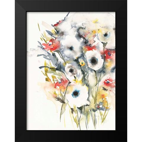 Flowering Black Modern Wood Framed Art Print by Johannesson, Karin
