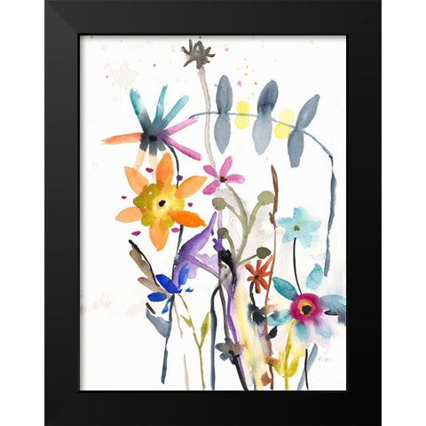 Flower Bedlam Black Modern Wood Framed Art Print by Johannesson, Karin