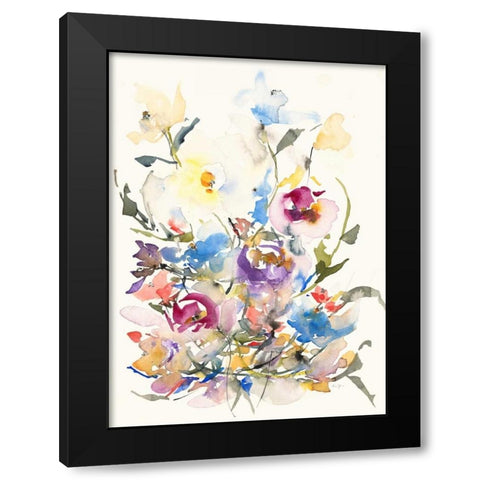 Blissful Garden Black Modern Wood Framed Art Print with Double Matting by Johannesson, Karin