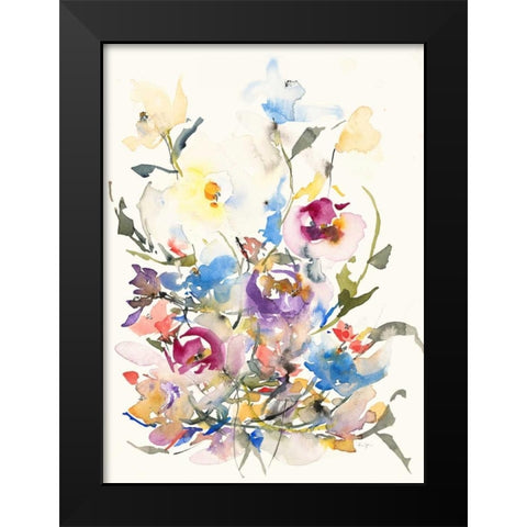 Blissful Garden Black Modern Wood Framed Art Print by Johannesson, Karin