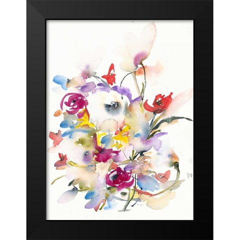 Cheerful Garden Black Modern Wood Framed Art Print by Johannesson, Karin