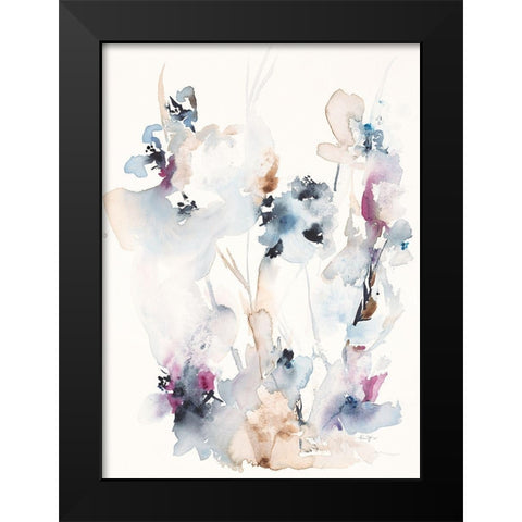 Simplicity Floral Black Modern Wood Framed Art Print by Johannesson, Karin