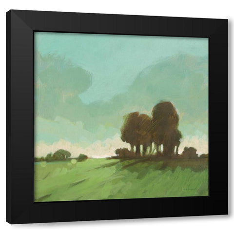 Knoll View 1 Square Black Modern Wood Framed Art Print with Double Matting by Edwards, DB
