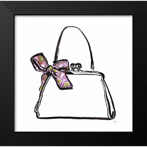 Vintage Designer Purse Black Modern Wood Framed Art Print by Sunflowerman