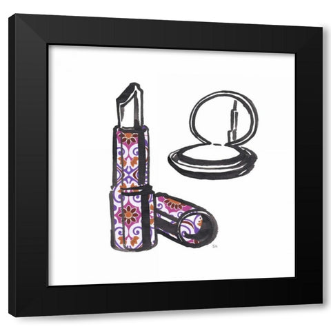 Vintage Glamour Girl Black Modern Wood Framed Art Print with Double Matting by Sunflowerman