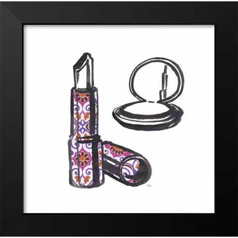 Vintage Glamour Girl Black Modern Wood Framed Art Print by Sunflowerman