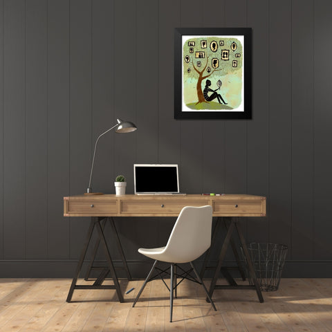 Family Tree Black Modern Wood Framed Art Print by Faust, Richard