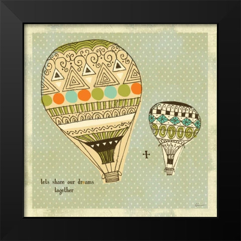 Dream Balloon 1 Black Modern Wood Framed Art Print by Faust, Richard