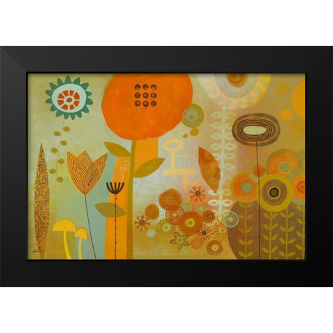 Groovy Bloom Black Modern Wood Framed Art Print by Faust, Richard