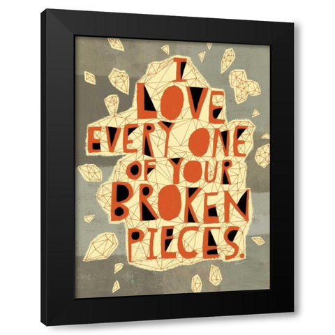 Broken Pieces Black Modern Wood Framed Art Print by Faust, Richard