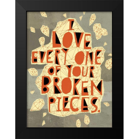 Broken Pieces Black Modern Wood Framed Art Print by Faust, Richard