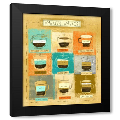 Barista Chart Black Modern Wood Framed Art Print by Faust, Richard