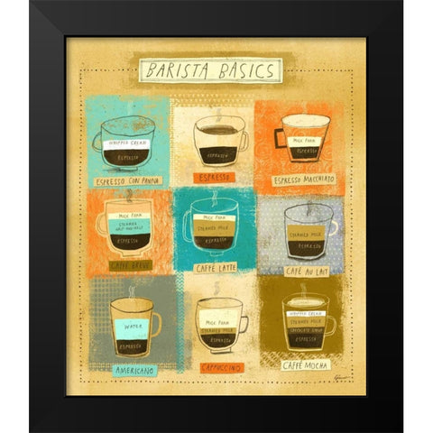 Barista Chart Black Modern Wood Framed Art Print by Faust, Richard