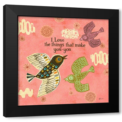 Birdie Bliss 2 Black Modern Wood Framed Art Print by Faust, Richard