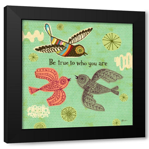 Birdie Bliss 3 Black Modern Wood Framed Art Print with Double Matting by Faust, Richard