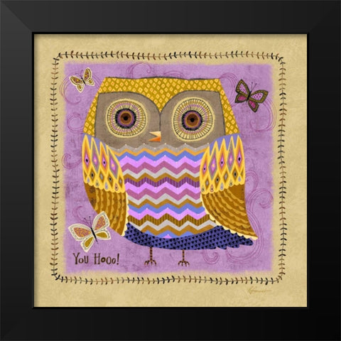 Richards Owl 2 Black Modern Wood Framed Art Print by Faust, Richard