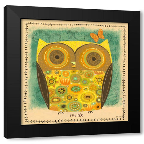 You Hoo Black Modern Wood Framed Art Print with Double Matting by Faust, Richard