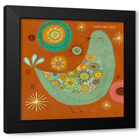 Little Tweet 2 Black Modern Wood Framed Art Print with Double Matting by Faust, Richard