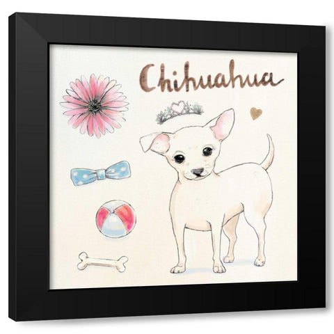 Chihuahua Escapades Black Modern Wood Framed Art Print by Elliot, Kerri
