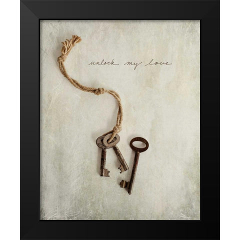 Unlock My Love Black Modern Wood Framed Art Print by Susannah Tucker Photography