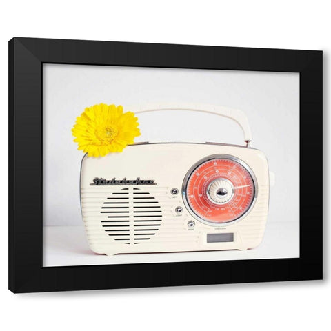 Back In Time White Radio Black Modern Wood Framed Art Print with Double Matting by Susannah Tucker Photography