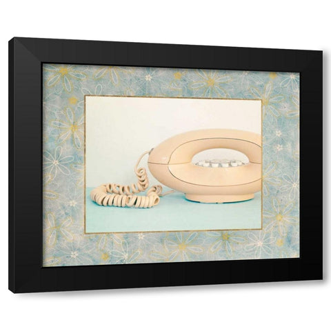 Back In Time Pink Phone_border Black Modern Wood Framed Art Print with Double Matting by Susannah Tucker Photography