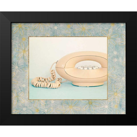 Back In Time Pink Phone_border Black Modern Wood Framed Art Print by Susannah Tucker Photography